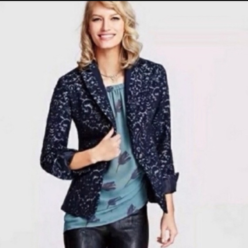 CAbi Blue Velvet Jacquard Jacket (8)